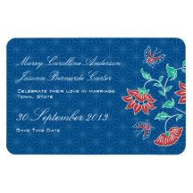 Aiyana Floral Batik Save The Date Wedding Magnet