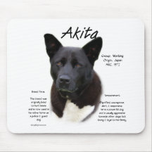 Akita (blk) History Design Mousepads