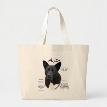 Akita (blk) History Design Tote Bag