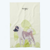 Akita ~ Green Leaves Design kitchen towels