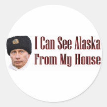 Alaska from my house round stickers