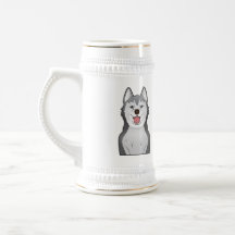 Alaskan Malamute Cartoon Portrait Mugs