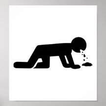 Alcohol puke drunk print