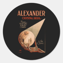 Alexander sees your life from the cradle round sticker