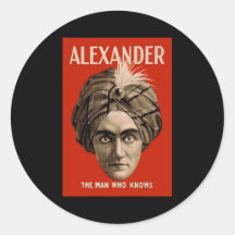 Alexander the Man Who Knows Round Stickers