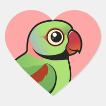 Alexandrine Parakeet Heart Stickers