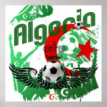 Algeria grunge art Football fans Algerie gifts Poster
