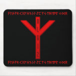 Algiz Rune red Mouse Pad