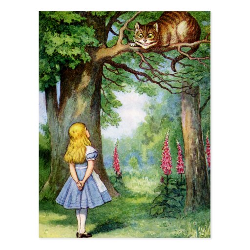 ALICE AND THE CHESHIRE CAT POST CARDS