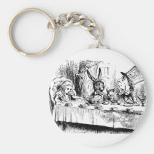 Alice at the Mad Tea Party Keychains
