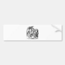 Alice in Wonderland and Dodo Bird Bumper Sticker