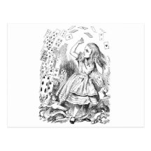 Alice in Wonderland House of Cards Postcard
