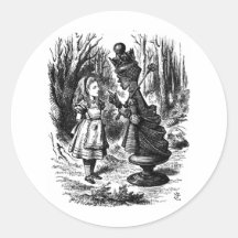 Alice in Wonderland Meets Red Queen Chess Piece Stickers