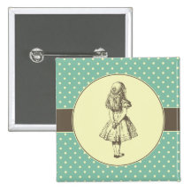 Alice in Wonderland Polka Dots Buttons