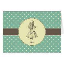 Alice in Wonderland Polka Dots Greeting Card