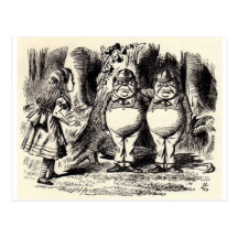 Alice in Wonderland: Twiddle Dee and Twiddle Dum Post Cards