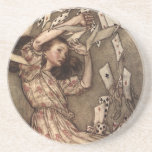 Alice Swarmed by Playing Cards Beverage Coasters