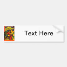 Alien and Spaceman Fighting Over Beautiful Woman Bumper Stickers