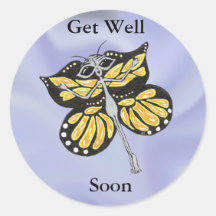 Alien Butterfly Get Well Soon Sticker
