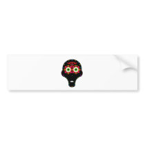 alien candy skull bumper stickers