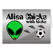 Alien Chicks with Kicks Cards