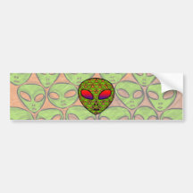 ALIEN HEAD BUMPER STICKERS