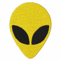Alien Head Green with Black Eyes Pattern