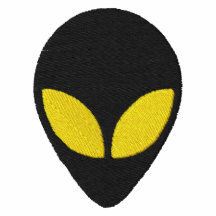 Alien Head with Green Eyes Pattern