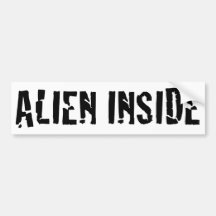 alien inside fun bumper sticker