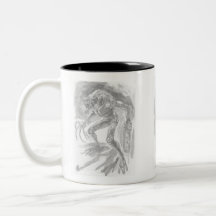 Alien Monster with a Chainsaw Hand by Al Rio Coffee Mugs