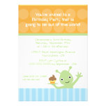 Alien with cupcake boy's birthday party invitation
