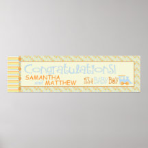 All Aboard! Baby Shower Banner Poster