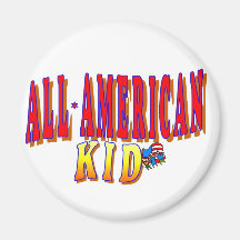 ALL AMERICAN KID ROUND MAGNET