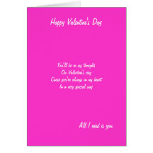 all I need is you valentine's day greeting cards