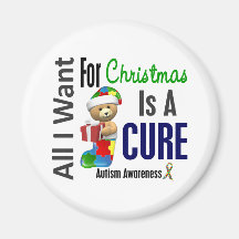 All I Want For Christmas Autism Refrigerator Magnets