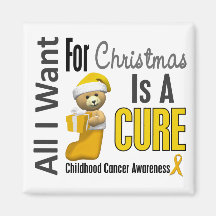 All I Want For Christmas Childhood Cancer Fridge Magnet
