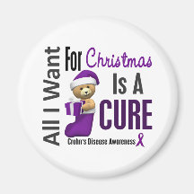 All I Want For Christmas Crohn's Disease Fridge Magnets
