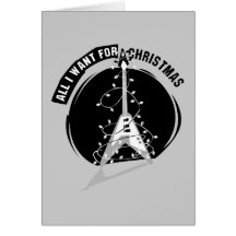 All I Want For Christmas Electric Guitar Greeting Card