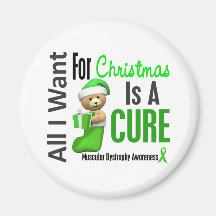 All I Want For Christmas Muscular Dystrophy Refrigerator Magnet