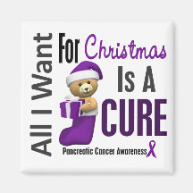 All I Want For Christmas Pancreatic Cancer Refrigerator Magnet