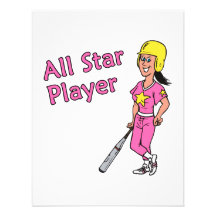 All Star Player - Girl Custom Invitations