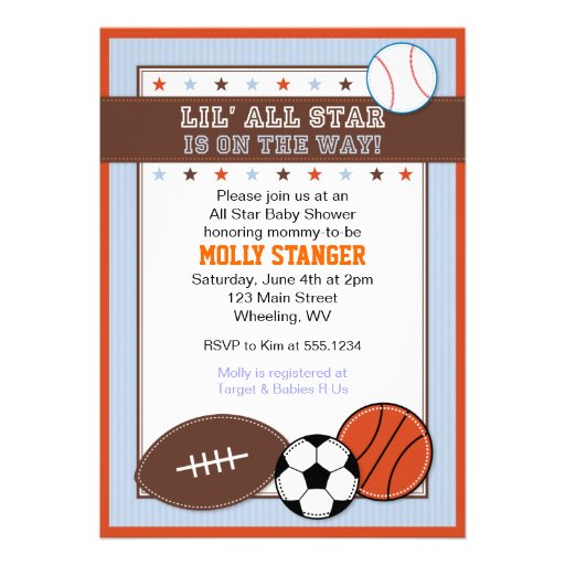 All Star Sport Baby Shower Invitation