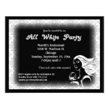 All White Attire Theme Party Invitation