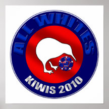 All Whites roundel Kiwi artwork gifts Poster