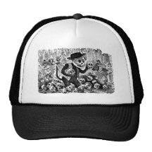 Alley Cat Calavera c. early 1900's Mexico. Mesh Hat