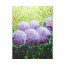 Alliums  at Laycock  Abbey - Print on Canvas Canvas Print