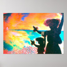 Aloha Hawaiian Hula Sunrise Posters
