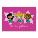 "Aloha Honeys " hula girls cards in Fuchsia
