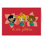 "Aloha Honeys " hula girls cards in Red