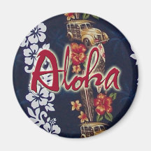 Aloha Navy Blue Magnets